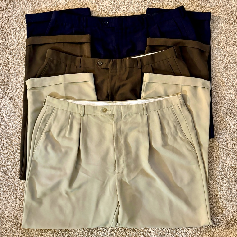 EUC Lot of Three Haggar Dress Pants, Size 44 x 32
